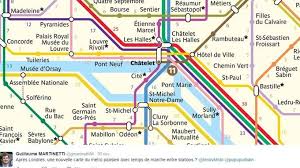 Une Carte Du Metro Parisien Avec Le Temps De Marche Entre Chaque Station Carte Du Metro Plan De Metro Metro Parisien