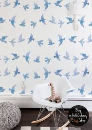 Schumacher Birds And Butterflies Wallpaper Canada Flying Birds Wallpaper Watercolor Swallows Wall Mural Etsy Bird Wallpaper Nursery Wall Decor Beautiful Wall Decor
