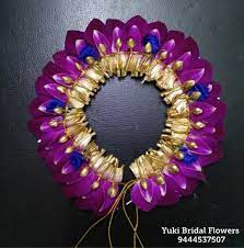 Purple Orchid Veni Done To Match The Kanchipuram Silk Saree Purple Orchids Bridal Flowers Silk Sarees