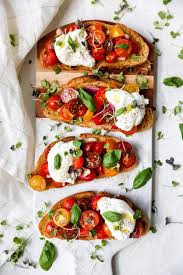 Burrata Bruschetta Toasts Recipe Bruschetta Toast Bruschetta Italian Recipes Authentic