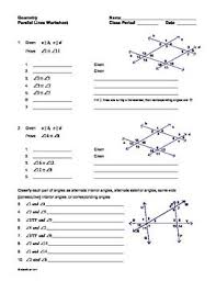 If 2 lines are parallel to the. Parallel Lines With Transversals Worksheet Teaching Geometry Teaching Math Teaching High School