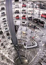 Robot Parking Automated Mechanical Parking Garage At The Autostadt In Wolfsburg Germany Adjacent To The Volkswagen Fact Parking Garage Car Parking Germany