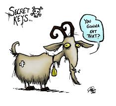 Secret Keys You Gonna Eat That Funny Goat Cartoon Goats Funny Goat Cartoon Animal Drawings