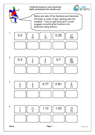The comparing and ordering fractions year 6 powerpoint is easy to use as you simply download it and play it off your device for the children to see. Ordering Fractions And Decimals Fraction And Decimal Worksheets For Year 6 Age 10 11 By Urbrainy Com