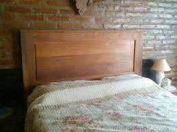Cama De Dos Plazas Y Media De Algarrobo Respaldo Macizo De Agarrobo Lustrado Para Sommier De 2 Plazas Furniture Home Decor Decor
