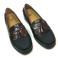 Dockers Mens Size 11 M Slip On Tassel Loafers Black Brown Leather Dress Shoes Dockers Loafersslipons Brown Leather Dress Shoes Dress Shoes Men Loafers Black