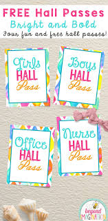 Hall Passes Elementary Middle School Free Hall Pass Classroom Passes Elementary Classroom