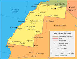 Outline map of the africa continent including the disputed territory of western sahara. Western Sahara Map And Satellite Image