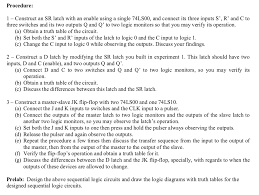 Solved Procedure 1 Construct An Sr Latch With An Enabl Chegg Com