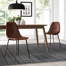 Modern Rustic Interiors Neil Upholstered Dining Chair Upholstery Color Dark Brown Side Chairs Dining Dining Chairs Upholstered Side Chair