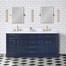 Bathrooms are humid places and having space underneath the vanity allows air to circulate under there preventing mildew and possibly mold from growing. Design Element Ml 72 Blu Milano 74 Inch Double Sink Vanity In Blue