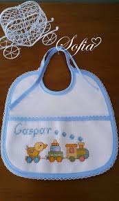 Maybe you would like to learn more about one of these? Babete Bordada A Ponto Cruz Ponto Cruz Para Bebe Babete Varanda De Croche