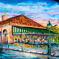 Cafe Du Monde Art Print Jackson Square New Orleans French Etsy New Orleans Art Louisiana Art Cafe Du Monde