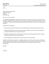 Airport Security Officer Cover Letter