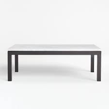 Carlotta round coffee table, circular travertine top and black lacquered beechwood legs. Parsons White Marble Top Dark Steel Base 48x28 Small Rectangular Coffee Table Reviews Crate And Barrel