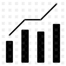 growth chart black color icon stock vector image