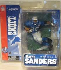 Qb bob galgliano throws three touchdown passes and barry sanders rushes for 147 yards in the win. Deals On Mcfarlane Barry Sanders Nfl Legends Series Detroit Lions Blue Jersey Thanksgiving Throwback Jersey Compare Prices Shop Online Pricecheck