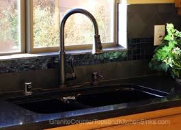 granite counter with black sink