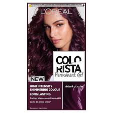 Learn to dye from black hair to ginger/red with l'oreal hicolor copper without bleach. L Oreal Colorista Dark Purple Permanent Gel Hair Dye Superdrug