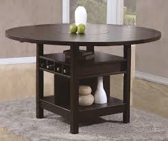 I modified the plans to make it a counter height table and moved the top shelf up a bit to accommodate i just finished staining, painting and applying poly to our storage table. Bar Height Table With Wine Storage Off 51