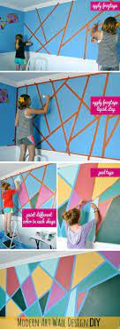 You'll need tape to create the pattern and you can work with as many colors as you'd like. Diy Wall Painting Ideas For Living Room Painting Inspired