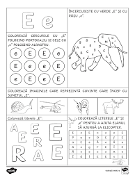 Cuvinte care incep cu o litera anume. Recunoasterea Literei E Fisa De Lucru