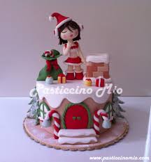 Christmas Cake With A Santa Girl Christmas Cake Decorations Christmas Cake Christmas Cake Designs