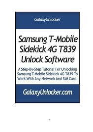 What features does a sidekick have? Samsung T Mobile Sidekick 4g T839 Unlock Galaxyunlocker