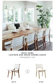 Indie Home Wood And Leather Dining Chair Copycatchic Dining Room Inspiration Dining Room Design Home Decor