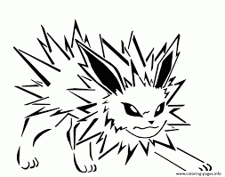print jolteon eevee pokemon evolutions coloring pages coloriages de motoneiges