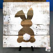 Rustic easter bunny party decor measures 16.7x9.25x1, designed to stand up by itself. Easter Decorations How To Make Bunny Art Diva Of Diy