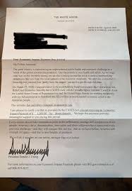 7 Government Sends Stimulus Recipients A Letter From President Donald Trump