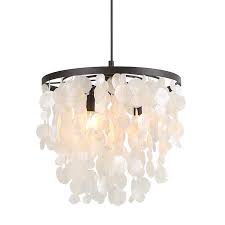 Lnc 3 Light Mini Pendant Light Transitional Capiz Shell Chandelier Walmart Com Walmart Com