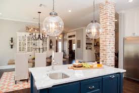 Sphere Pendant Light Fixtures Hanging Over Custom Island Hgtv