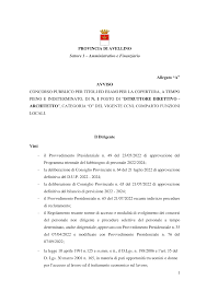 1 PROVINCIA DI AVELLINO Settore 1 &ndash; Amministrativo e ...