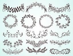 Hand Drawn Floral Borders And Wreath Wreath Drawing How To Draw Hands Flower Drawing