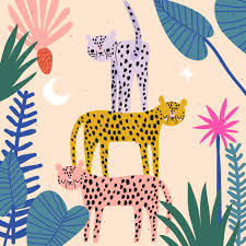 Jungle Cats Jungle Art Jungle Illustration Cats Illustration