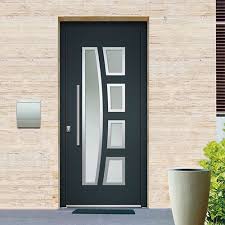 Porte D Entree Monobloc Aluminium Emalu Maine Disponible En Gris Ou Blanc De 80cm A 100c Porte Entree Aluminium Porte Entree Vitree Portes Vitrees Interieures