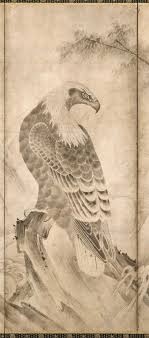 Eagle On A Rock Japanese Painting Japanese Bird Bird Art