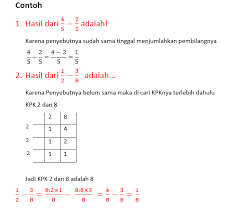 Hanya saja pada pecahan campuran, nilai bulat dan. Pengurangan Pecahan Biasa Dan Pecahan Campuran Rakhmad Id