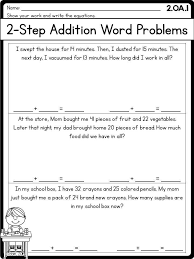 Writing Two Step Equations Worksheet 2nd Grade Math Printables Worksheets Operations And Addition Words Addition Word Problems Math Word Problems