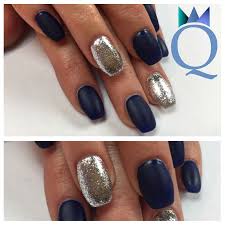 Shortnails Gelnails Nails Blue Matt Silver Kurzenagel Gelnagel Nagel Blau Matt Silber Nagelstudio Mohlin Nailqueen Janine Gelnails