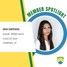 Our first member spotlight of the Quarter is Ana! 😍 Ana is a Freshman  majoring in Applied Mathematics here at UCLA and a member of BRASA's  Profissional Development Committee!⭐️ Stay tuned to
