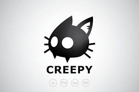 Creepy Cat Logo Template Cat Logo Design Creepy Cat Cat Logo