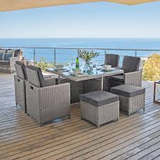 Cube deluxe rattan 8 seat dining set in grey. Rattan Cube 4 Seater Off 51