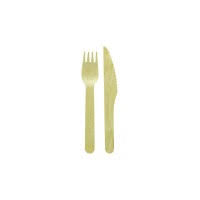 Kit Couverts Bois 3 1 Couteau Fourchette Cuillere Emballage Kraft 212 75x75mm