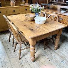These rectangular kitchen tables all work well in small spaces and also slightly larger ones as well. Chunky Victorian Pine Farmhouse Dining Table Antiques Atlas