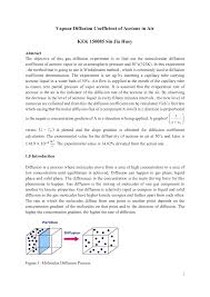Two laws of diffusion, graham's law and fick's law, govern how to calculate the diffusion rate. Vapour Diffusion Coefficient Of Acetone
