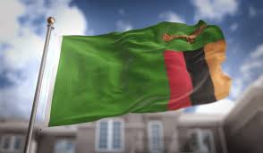 Zambia Independence Day Flag 3d Rendering On Blue Sky Building Background Zambia Zambia Flag Independence Day