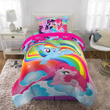 This adorable polyester sheet set is soft for napping, sleeping or even just cuddling up for a few good stories. My Little Pony Bed In A Bag Kids Bedding Bundle Set 5 Piece Full Walmart Com Walmart Com